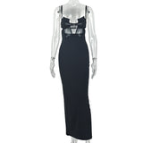 Women's Black Strappy Cutout Maxi Dress