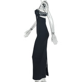 Women's Black Strappy Cutout Maxi Dress