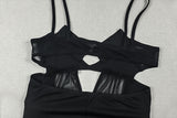 Women's Black Strappy Cutout Maxi Dress