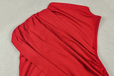 Women's Ruched Asymmetrical Maxi Dress