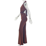 Women's Halter Neck Wide Leg Jumpsuit