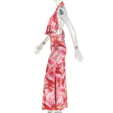 Women's Printed Halter Neck Skirt Set