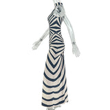 Women's Printed Halter Neck Maxi Dress