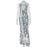 Women's Printed Bodycon Maxi Dress
