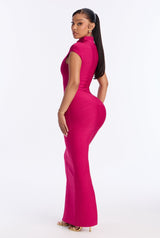 Women's Mock Neck Bodycon Maxi Dress