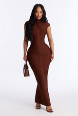 Women's Mock Neck Bodycon Maxi Dress