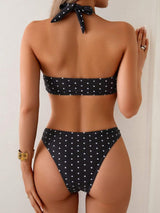 Women's Halter Neck Ring Detail Bikini Set