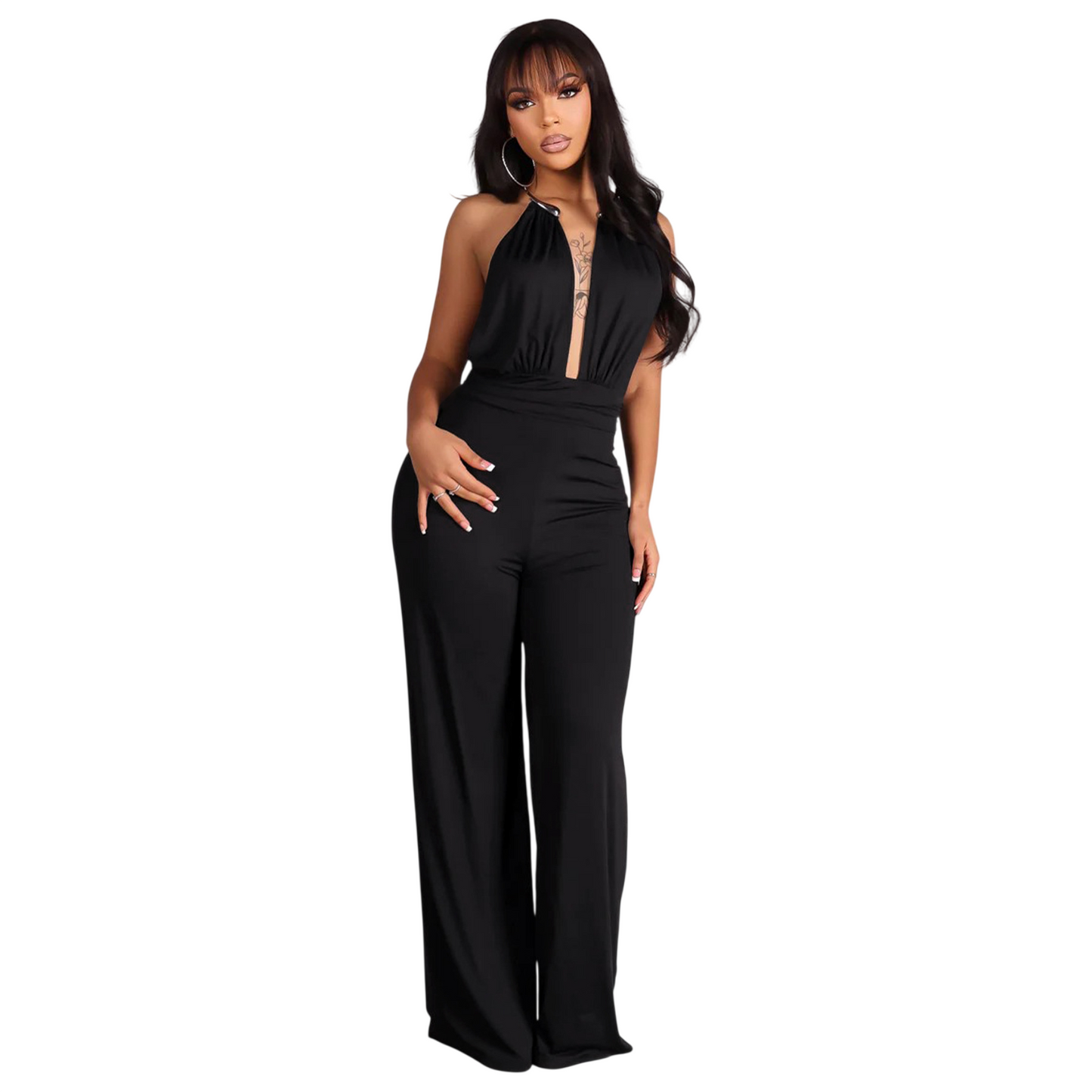 Women's Halter Neck Wide Leg Jumpsuit
