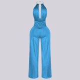 Women's Halter Neck Wide Leg Jumpsuit