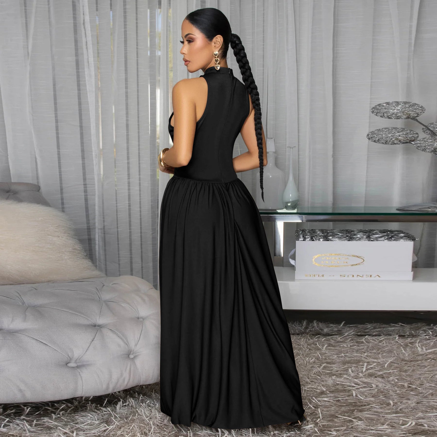 Women's High Neck Maxi Dress