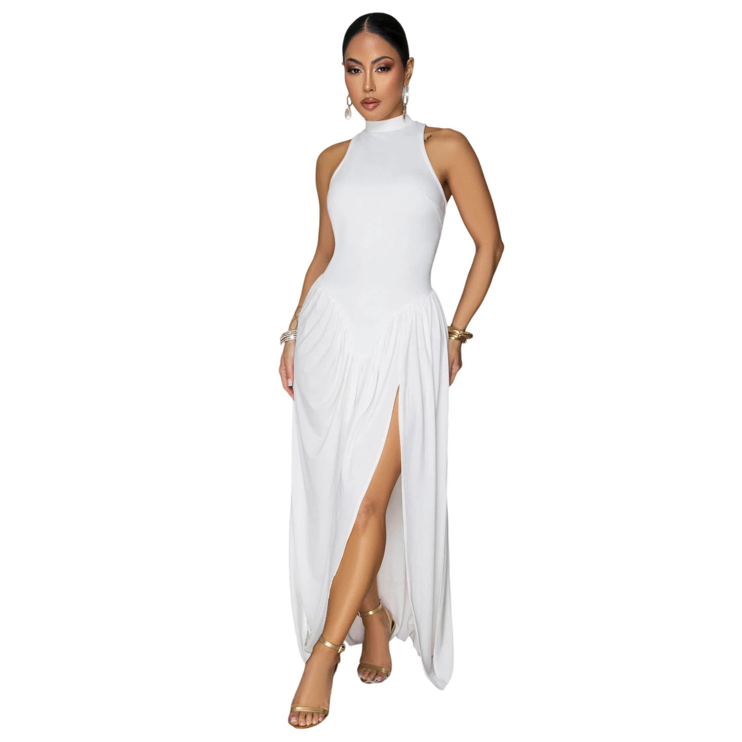 Women's High Neck Maxi Dress