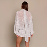 Women's Polka Dot Blouse & Shorts Set