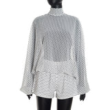 Women's Polka Dot Blouse & Shorts Set
