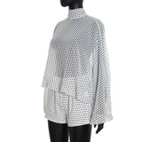 Women's Polka Dot Blouse & Shorts Set