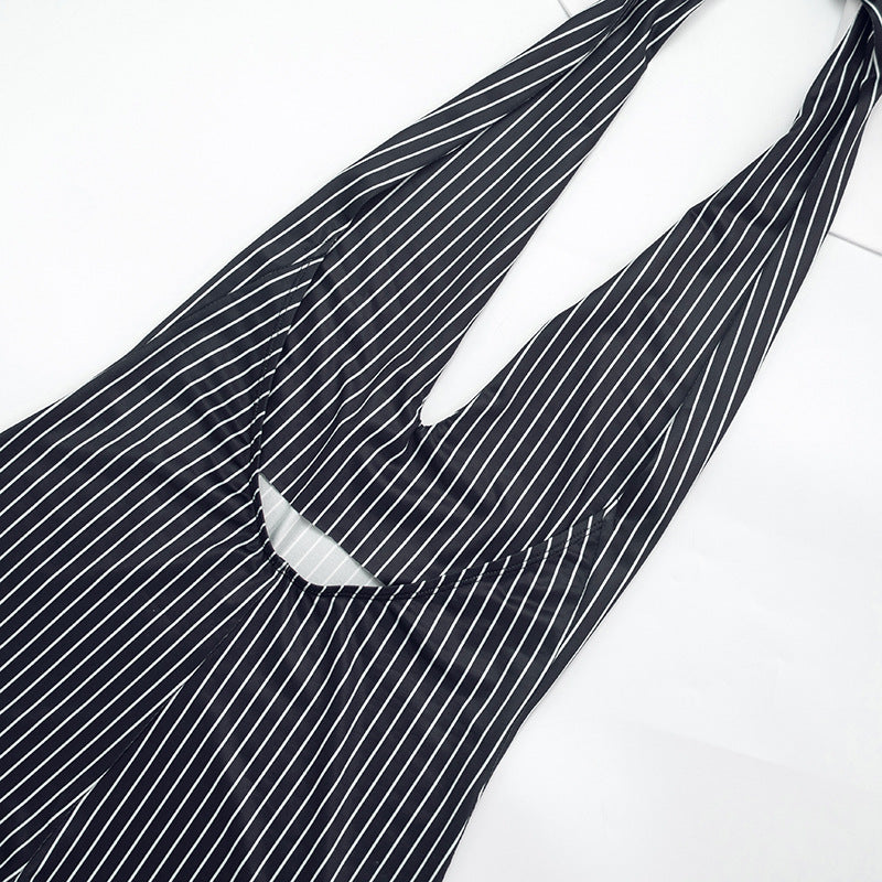 Women's Striped Sleeveless Jumpsuit Romper