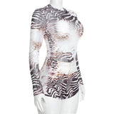Women's Printed Long Sleeve Shorts Set