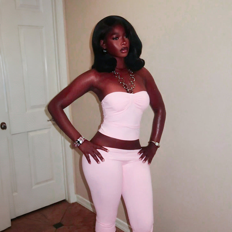 Women's Strapless Top & Capri Pants Set