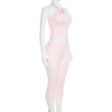 Women's Strapless Top & Capri Pants Set