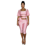 Women's Crop Top & Capri Pants Set