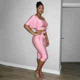 Women's Crop Top & Capri Pants Set