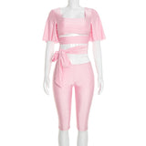Women's Crop Top & Capri Pants Set