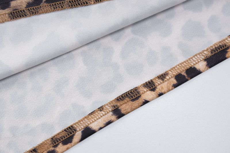 Women's Leopard Print Slit Maxi Dress