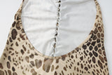 Women's Leopard Print Halter Maxi Dress