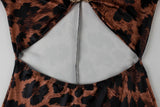 Women's Leopard Print 2 Piece Crop Top Set
