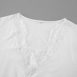 Women's Lace Trim Long Sleeve Maxi Dress