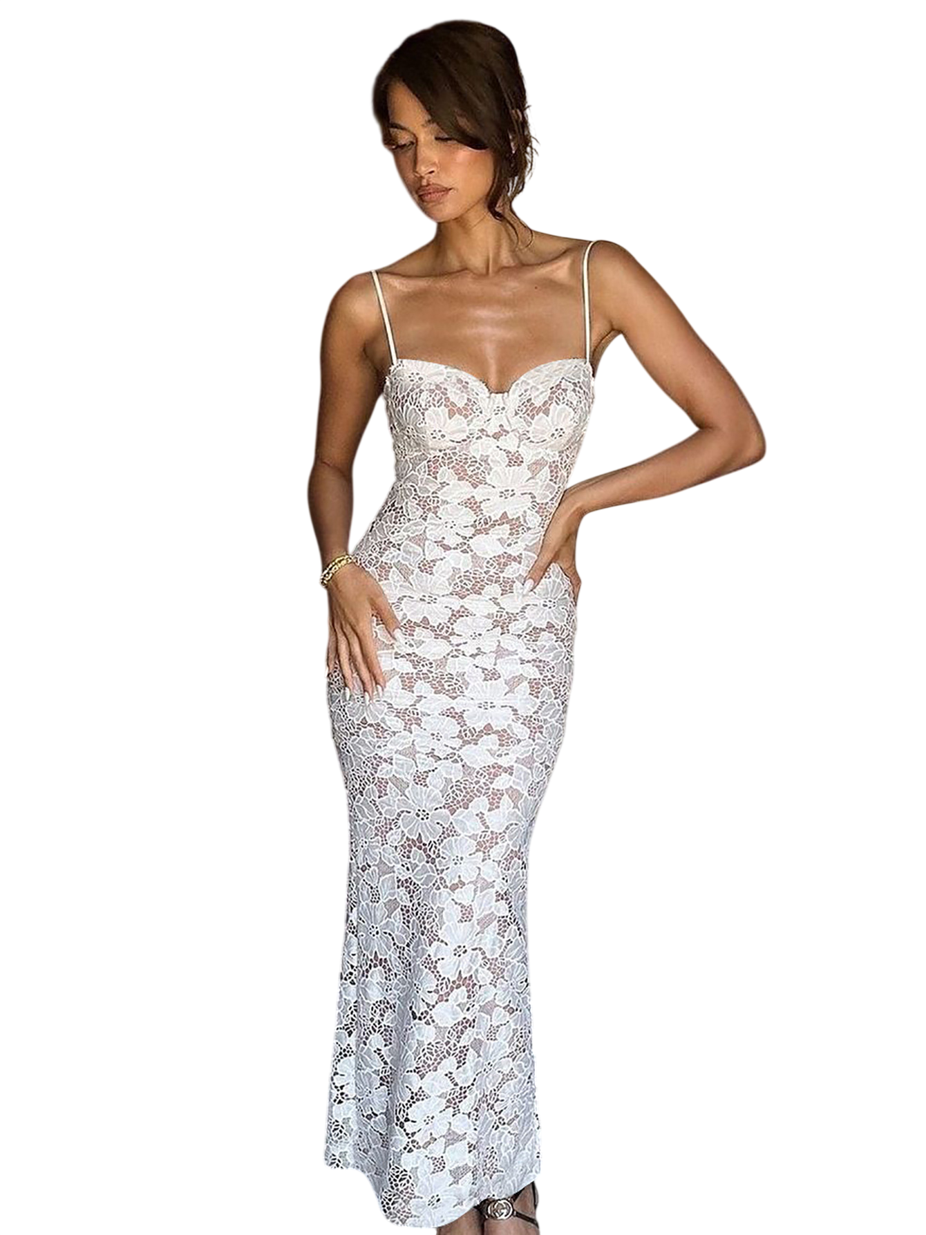 Women's Lace Bodycon Maxi Dress