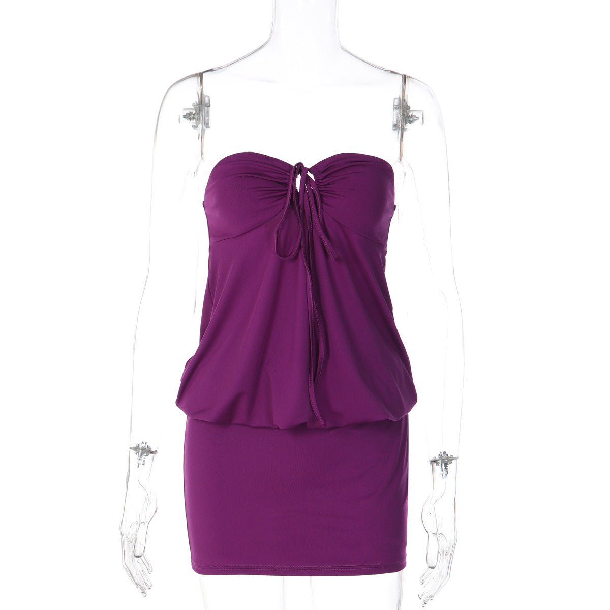 Women's Strapless Ruched Mini Dress