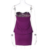 Women's Strapless Ruched Mini Dress