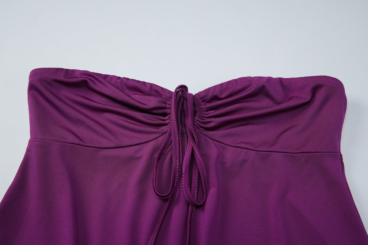 Women's Strapless Ruched Mini Dress
