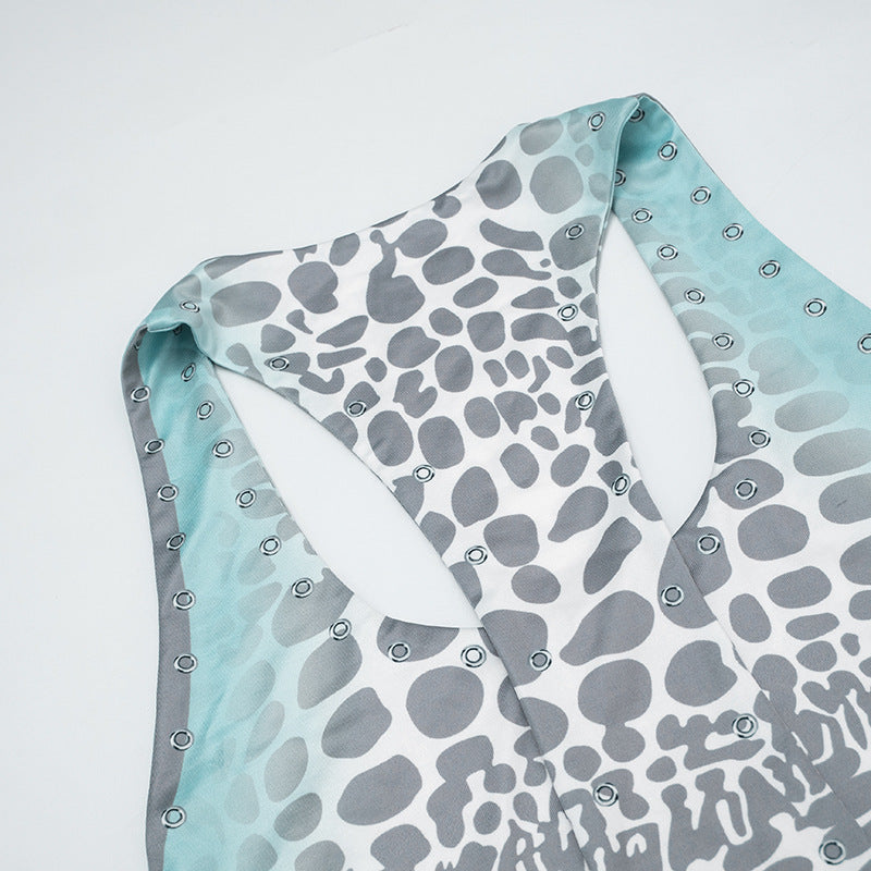 Women's Printed Sleeveless Mini Dress