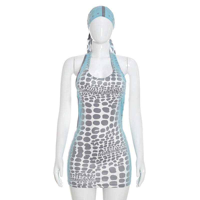 Women's Printed Sleeveless Mini Dress
