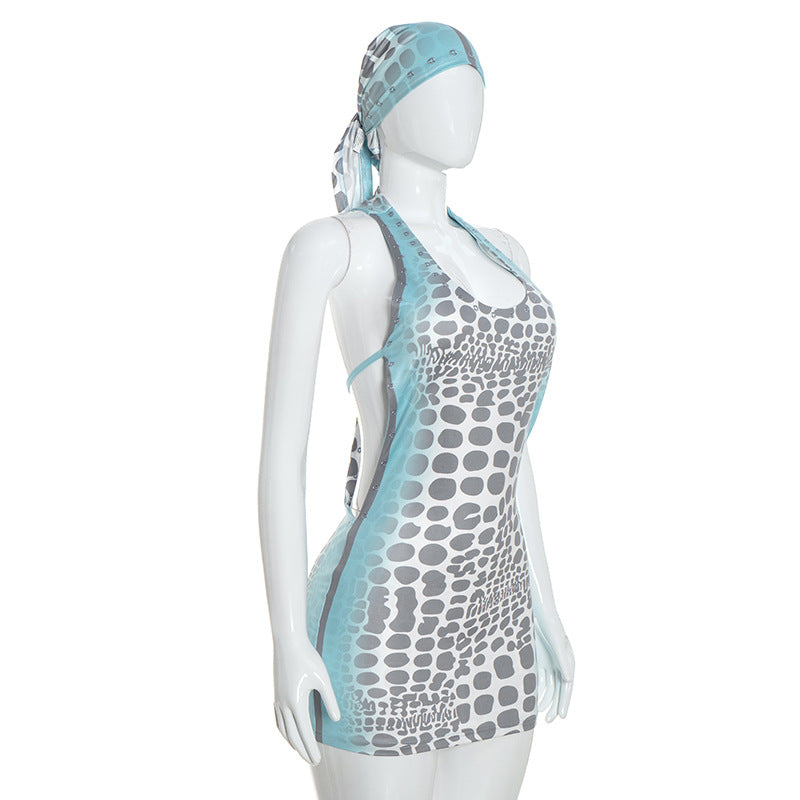 Women's Printed Sleeveless Mini Dress