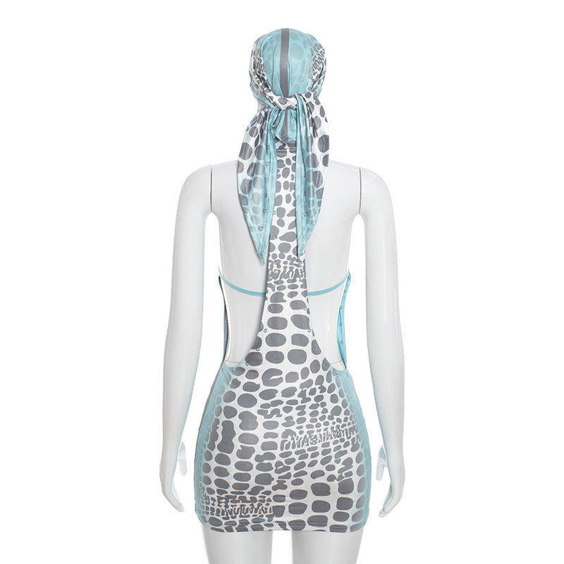 Women's Printed Sleeveless Mini Dress
