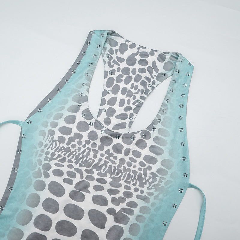 Women's Printed Sleeveless Mini Dress