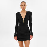 Women's Long Sleeve Ruched Mini Dress