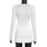 Women's Long Sleeve Ruched Mini Dress