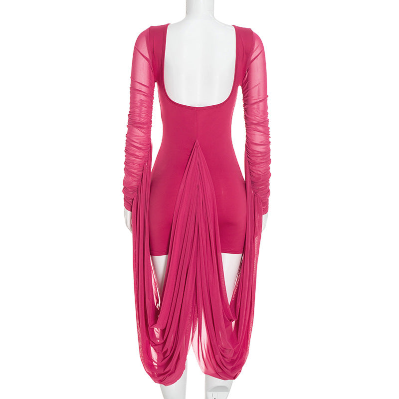 Women's Elegant Ruched Mini Dress