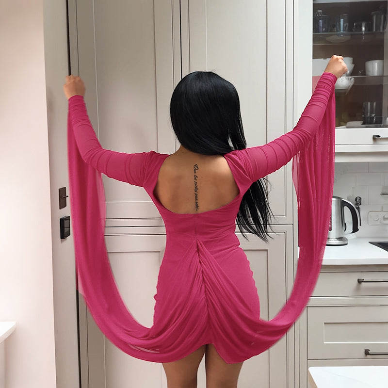 Women's Elegant Ruched Mini Dress