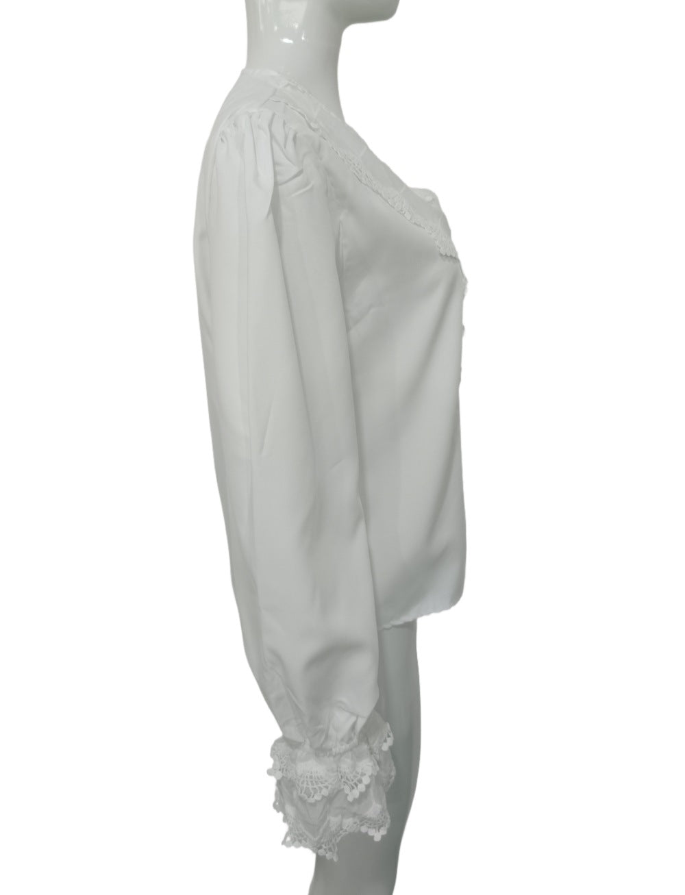 Women's Lace Trim V-Neck Blouse