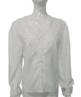 Women's Lace Trim V-Neck Blouse