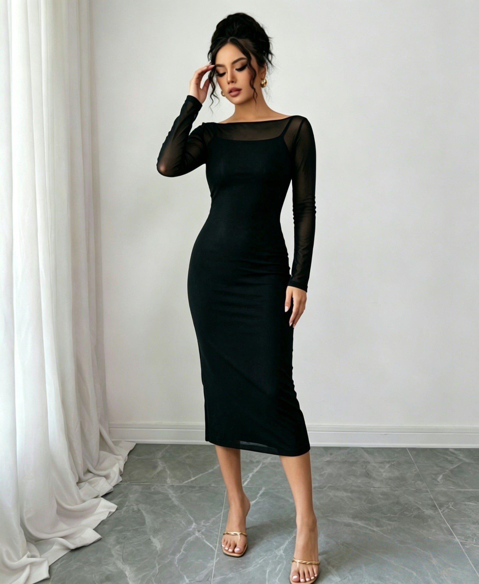 Women's  Sleeve Midi Dress