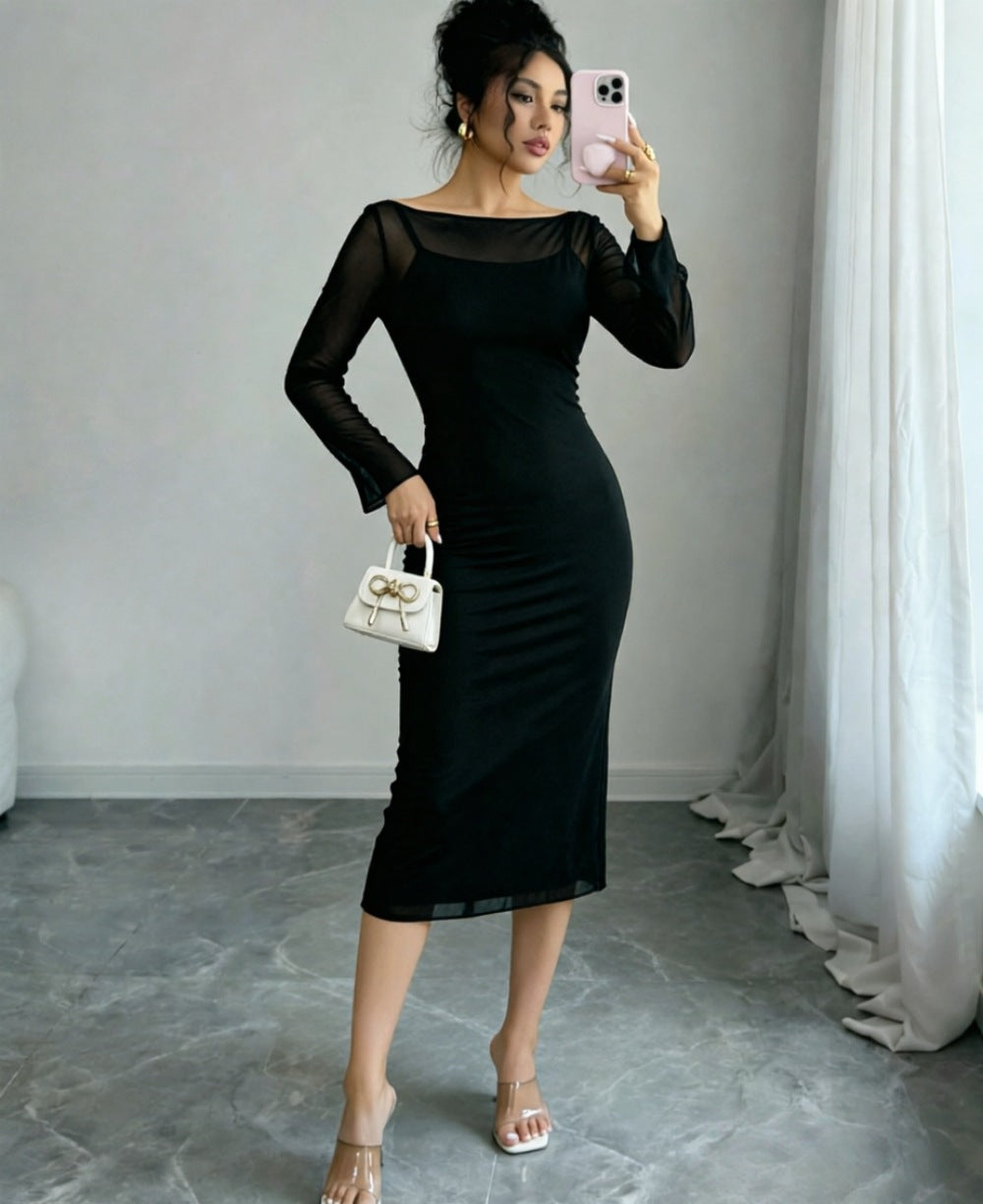 Women's  Sleeve Midi Dress