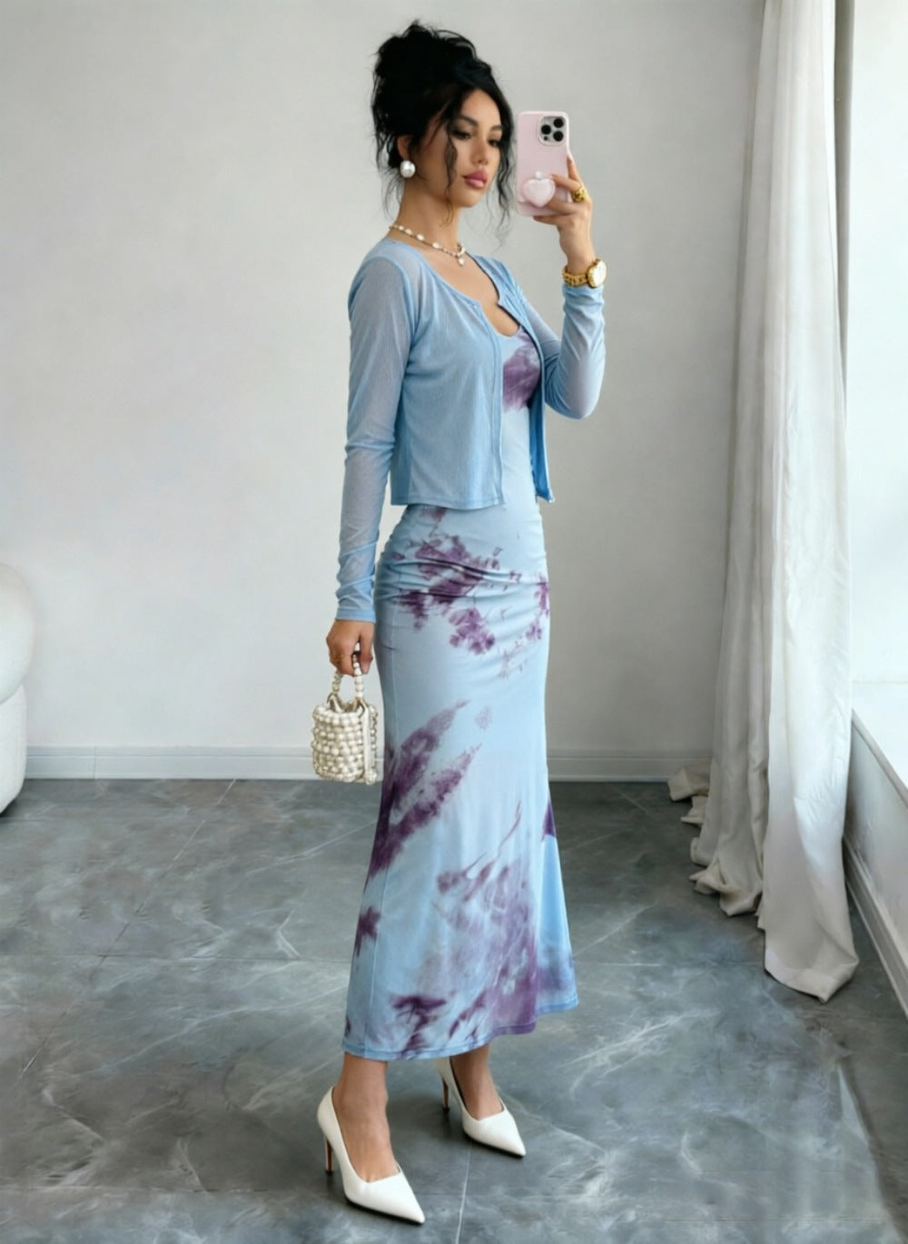 Women's  Floral Midi Dress Set