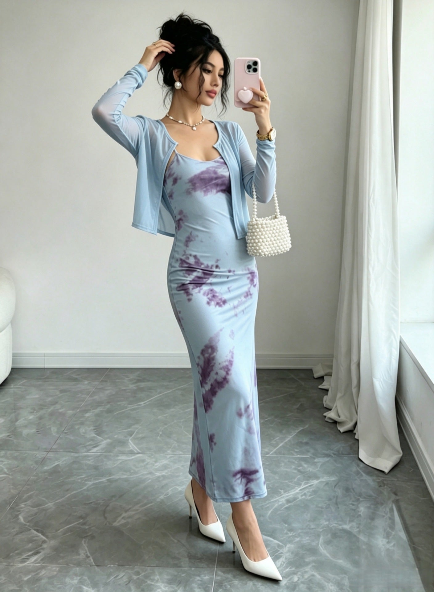 Women's  Floral Midi Dress Set