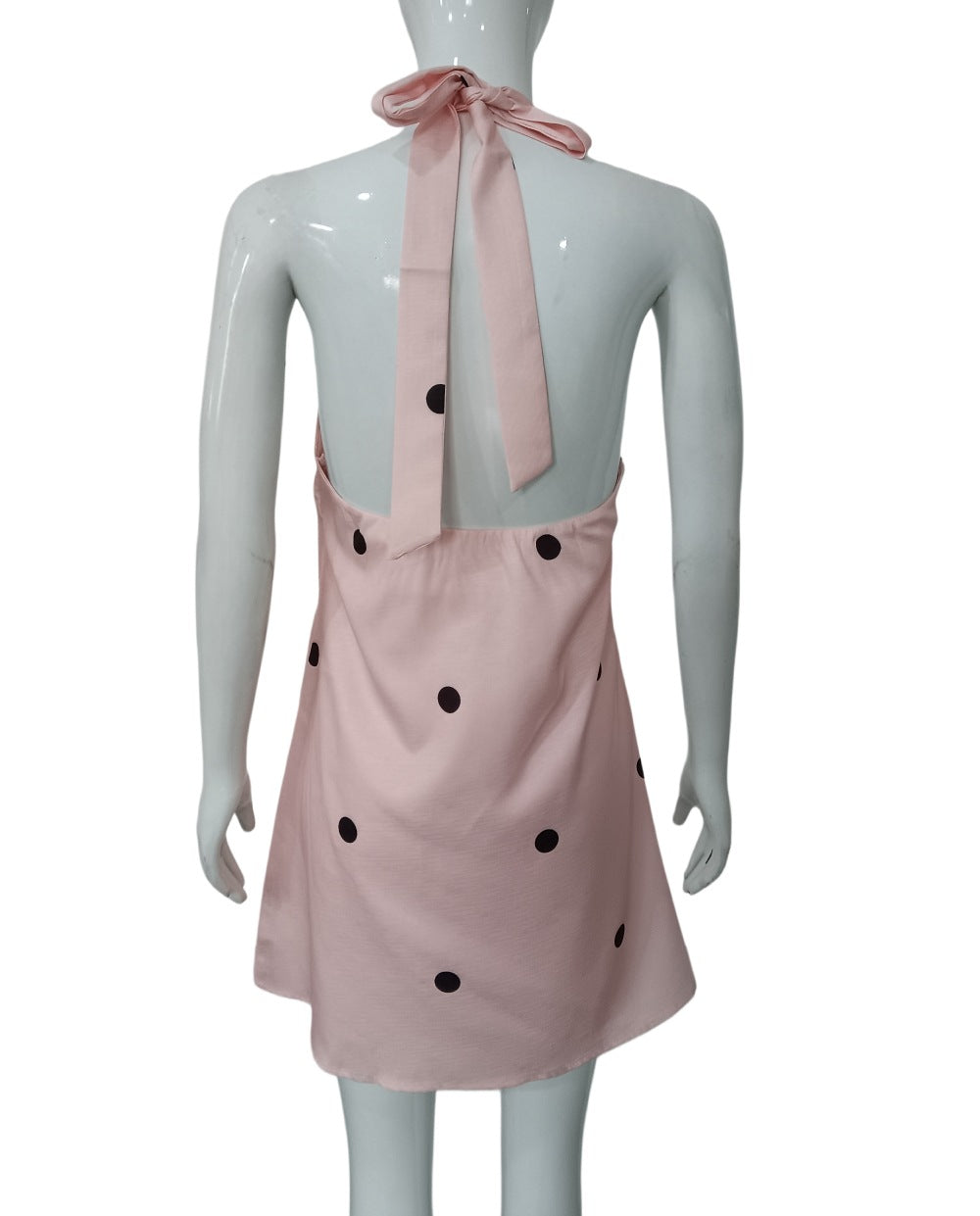 Women's Polka Dot Halter Mini Dress