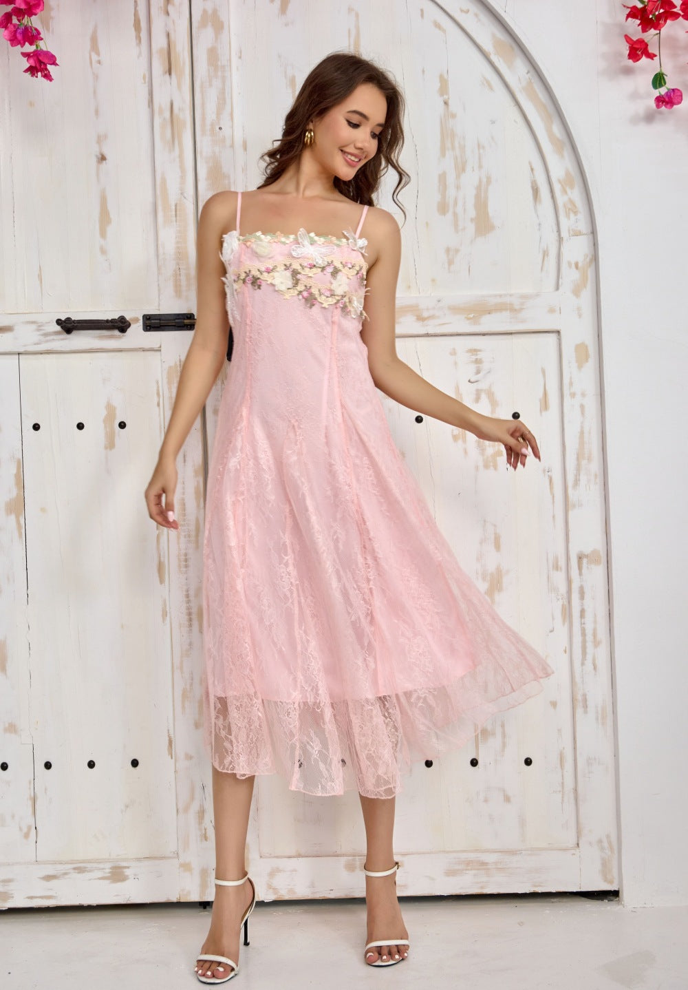 Women's  Lace Floral Maxi Dress